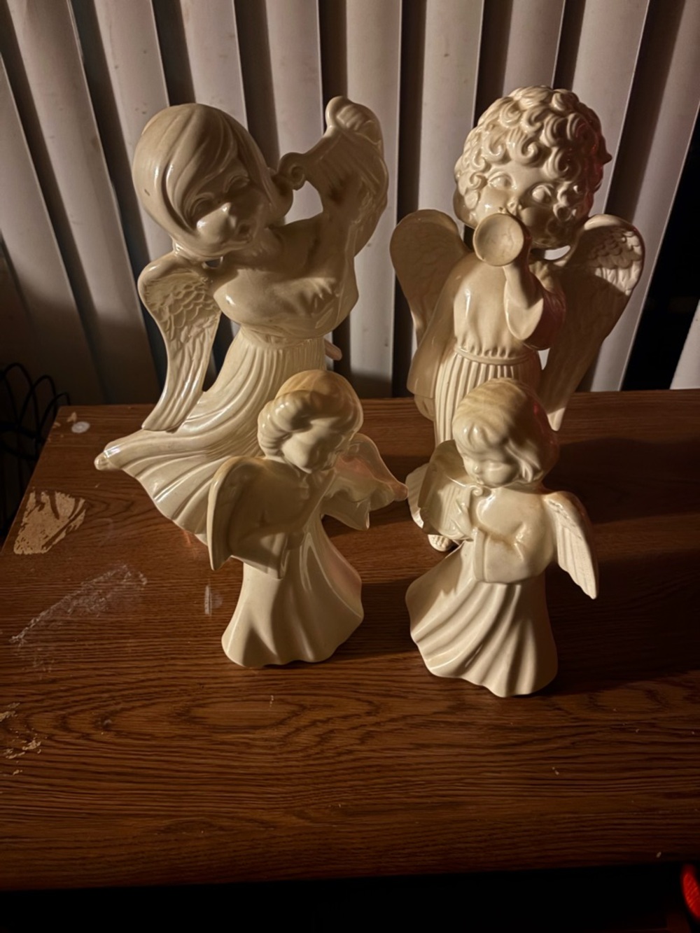 Ceramic Angel Figurine Set - Cream White